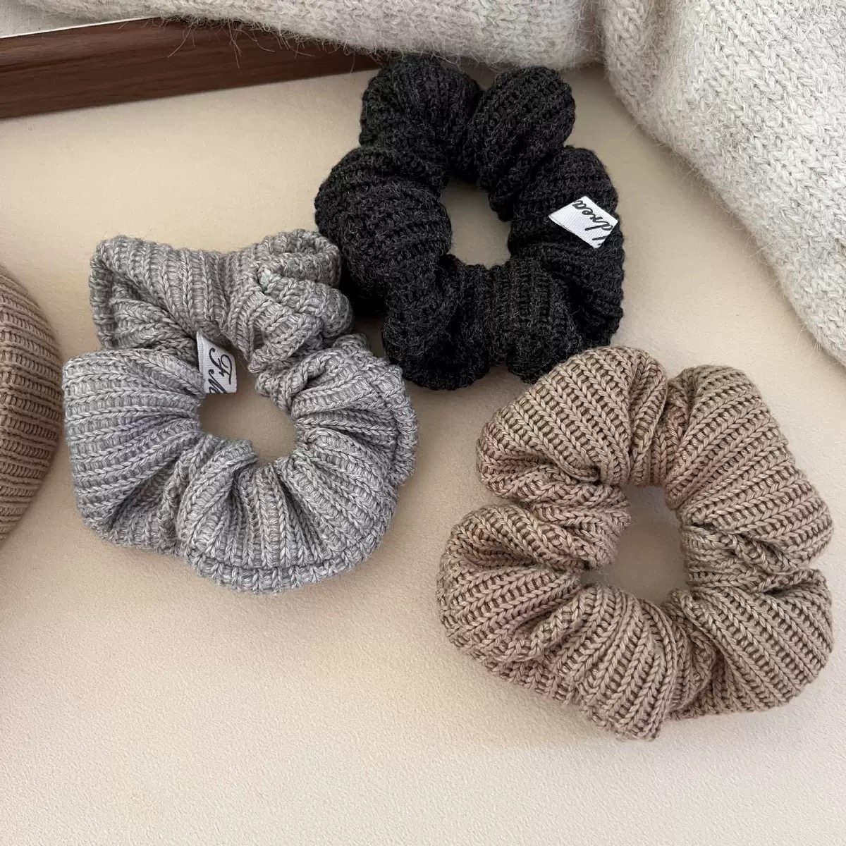 毛线针织发圈秋冬复古头饰