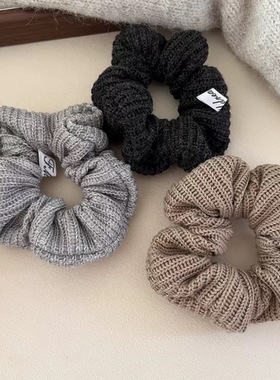 Raffia毛线针织发圈竖线条大肠圈秋冬慵懒简约复古ins风头饰发饰