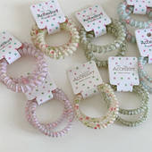 Raffia小清新风电话线发圈女甜美可爱日常高弹发绳浅色发饰2条装