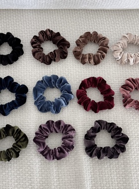 Raffia丝绒小号法式小肠发圈女秋冬纯色扎马尾头绳丸子头皮筋头饰