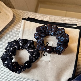 Raffia韩国碎花小肠圈复古弹力发圈气质简约丸子头发绳扎马尾发绳