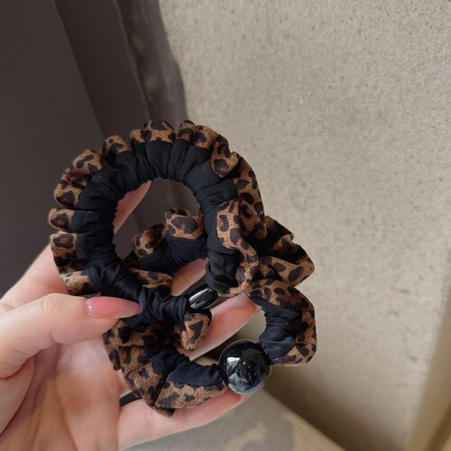 豹纹发圈合集褶皱复古小肠圈