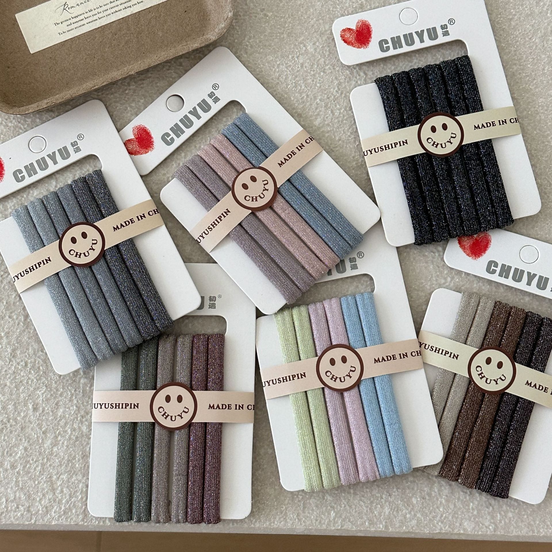 无接缝亮丝6根装细毛巾圈