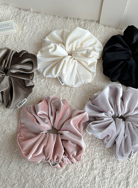 Raffia超大号柔软纯色大肠发圈婴儿绒头花中号丝绒发绳质感发饰