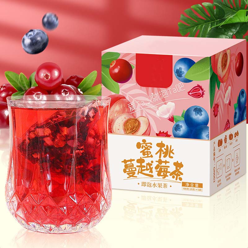 蜜桃蔓越莓茶冷泡茶冻干水果茶包