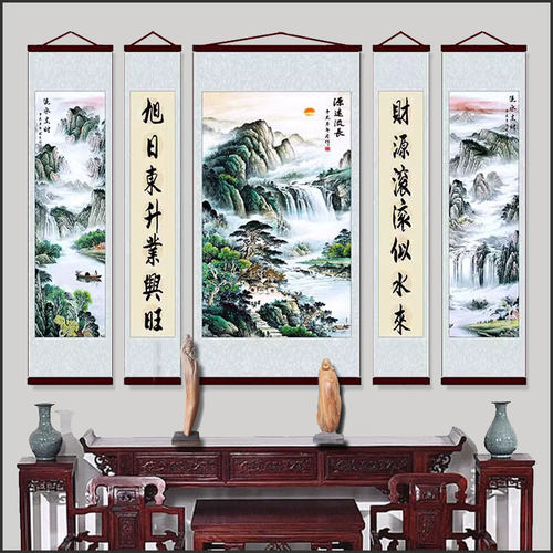 农村堂屋山水客厅中堂客厅挂画