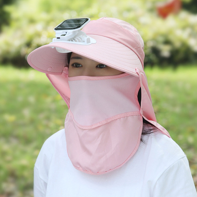 夏季数显太阳能充电风扇帽子遮阳防晒帽成人女大棚采茶户外干活帽