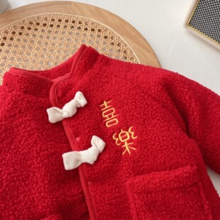 儿童夹棉拜年服0-5岁冬季男童复古加厚外套宝宝保暖过年衣服AY224