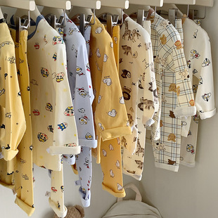 木野秋冬家居服湖州织里童装男女童韩版可爱睡衣套装保暖内衣服饰
