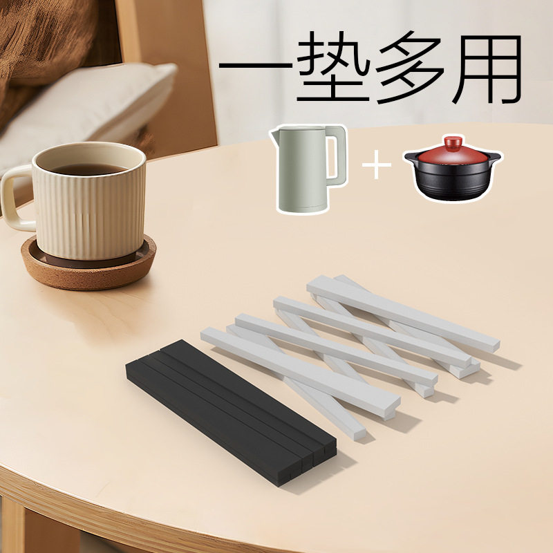 硅胶折叠隔热垫锅碗杯碟防烫耐高温餐垫 加厚砂锅垫防滑餐桌垫子