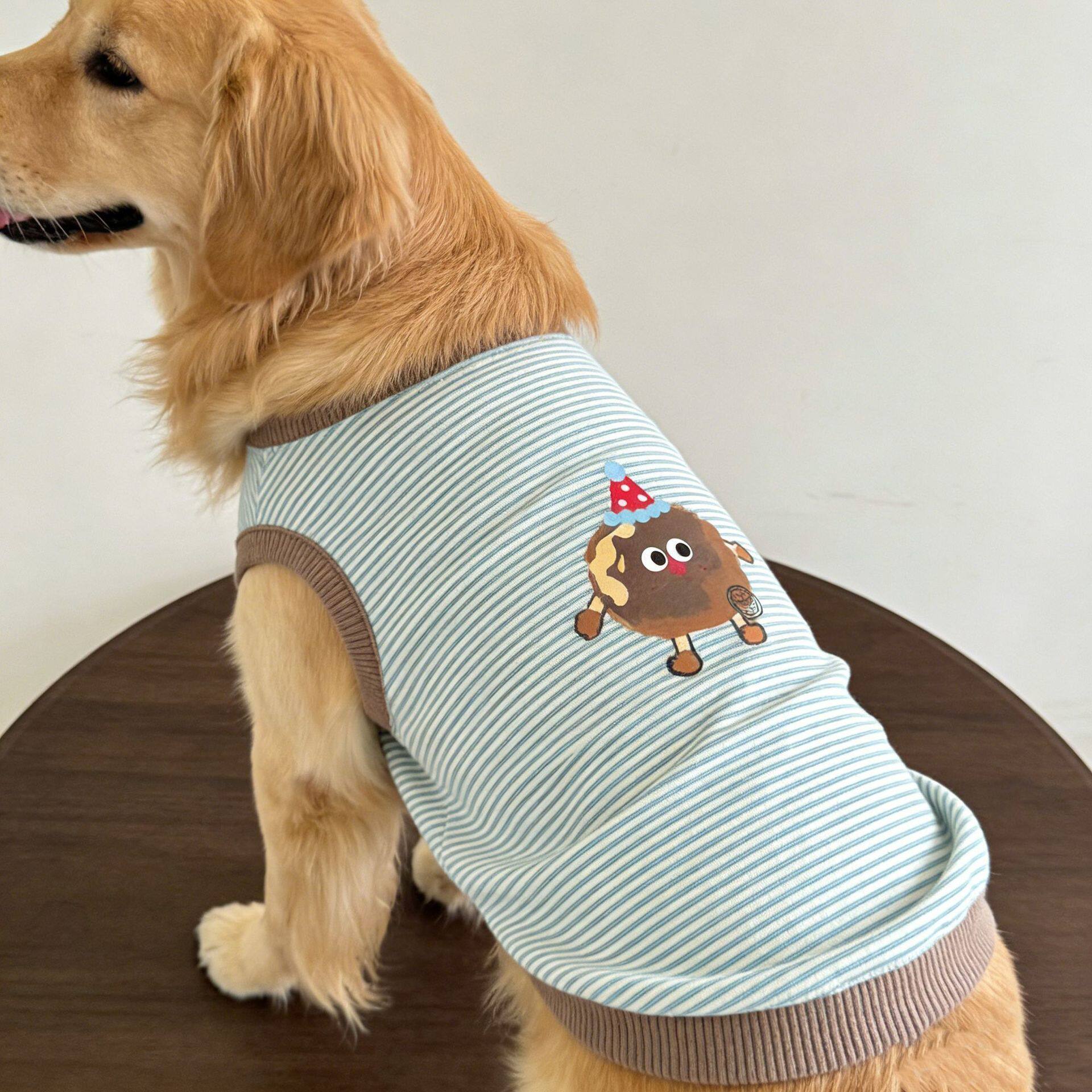 宠物狗狗衣服浅绿条纹卡