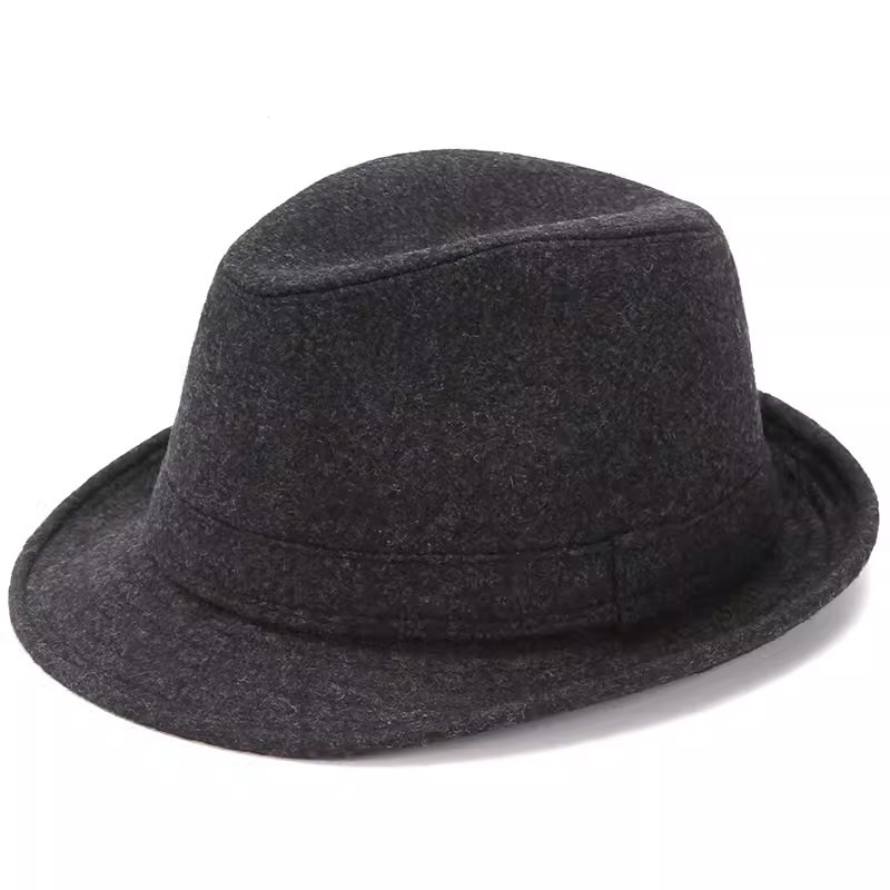 帽子男春秋礼帽男士帽子冬毛呢保暖秋冬中老年人爵士帽冬天老人帽