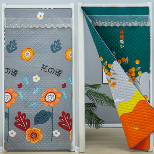 家用免打孔卧室棉门帘秋冬季 门帘隔断帘夹棉 保暖防风保温加厚新款