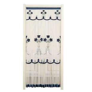 免打孔室内蕾丝纱门帘防蚊虫卧室客厅双开隔断帘遮光挂帘新款家用