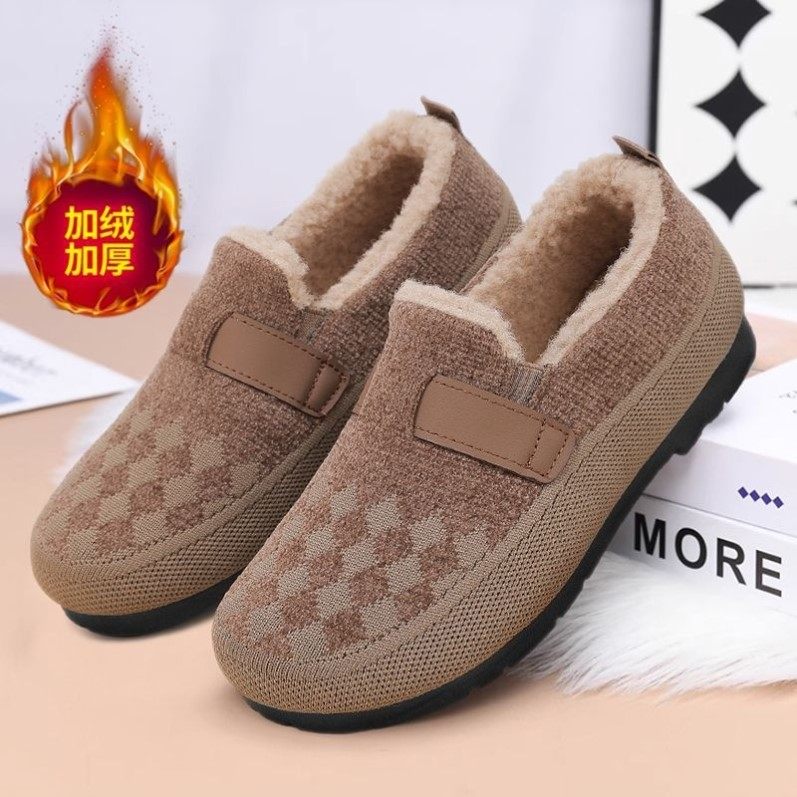 2025冬季加绒老北京布鞋女加厚保暖妈妈棉鞋防滑中年人老太太棉靴