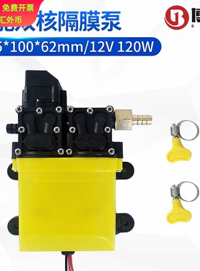 12V120W8L大流量智能双核隔膜泵带铜接头