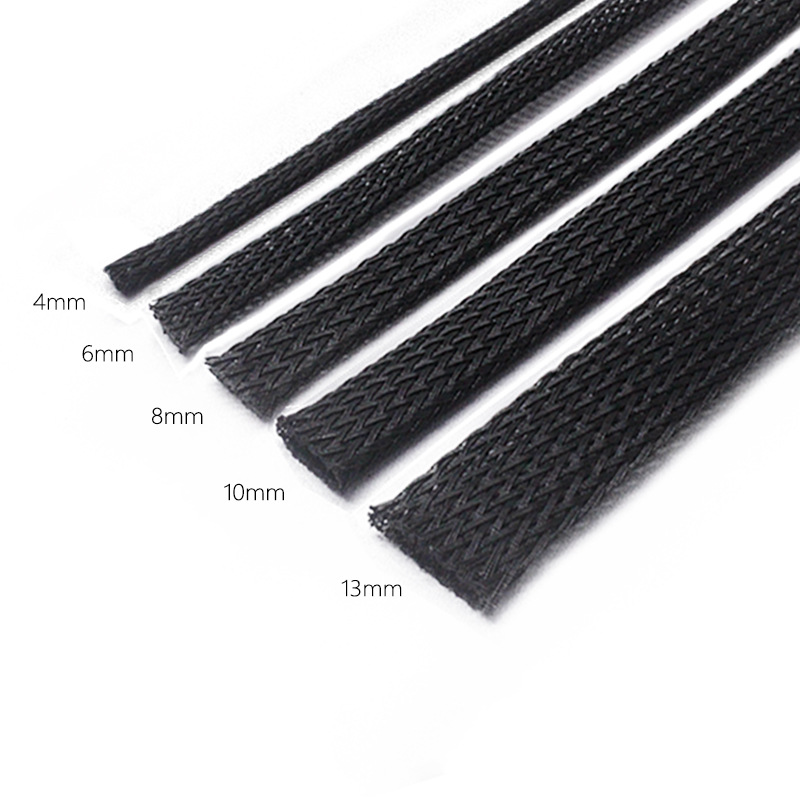 实力工厂2-100mm黑色pet编织网管 阻燃伸缩性好 pet尼龙编织套管