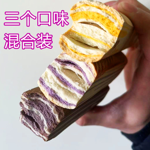 杉木面包 3口味组合香芋巧克力长条硬面包棒奶香原味硬老式压缩棍