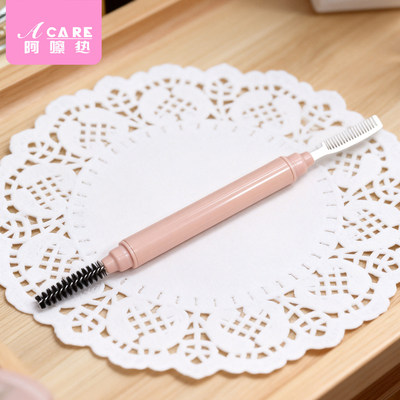 眉刷/双头C1pq801-睫毛螺旋刷双头梳理眉毛带盖便携刷子化妆工具