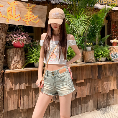 夏季辣妹显瘦牛仔热裤女