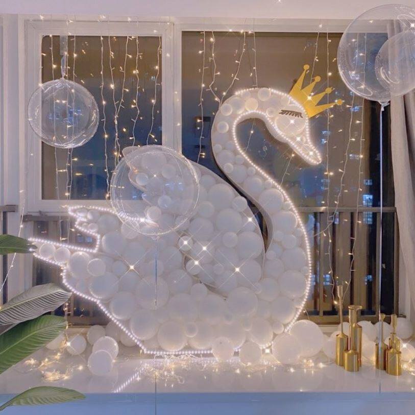 白天鹅气球造型塞球网红diy填充生日气球求婚表白情人节装饰布置