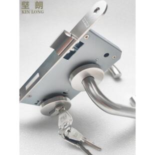 坚朗欧标防火锁27105不锈钢KIN LONG通道门消防门304把手分体门锁
