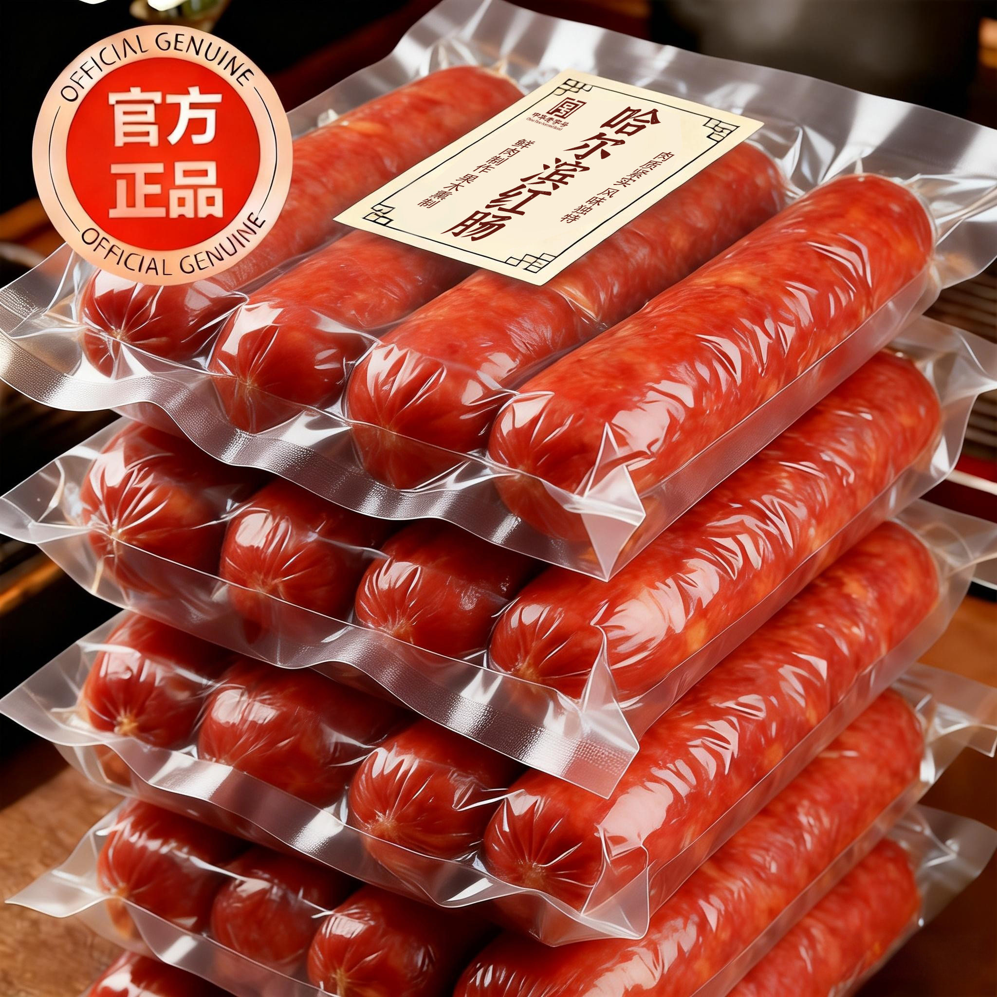 【央妈推荐】哈尔滨红肠正宗风味特产俄式烟熏烤肠火腿即食香肠y