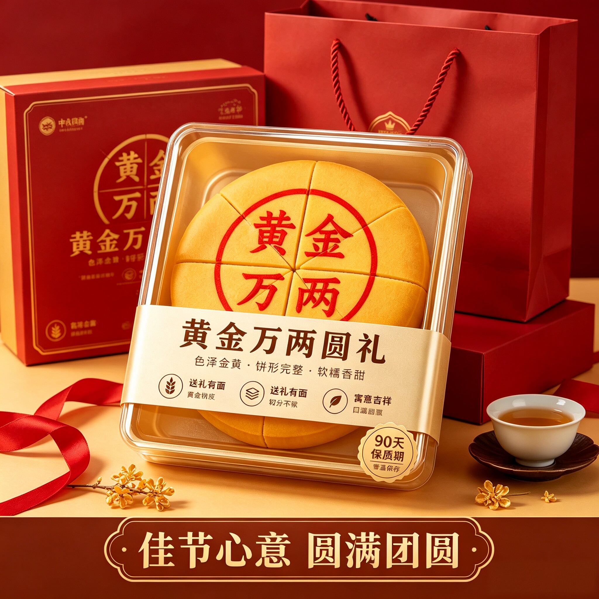 【央妈推荐】黄金万两大月饼芋泥麻薯咸蛋黄糯叽叽月饼中秋糕点04