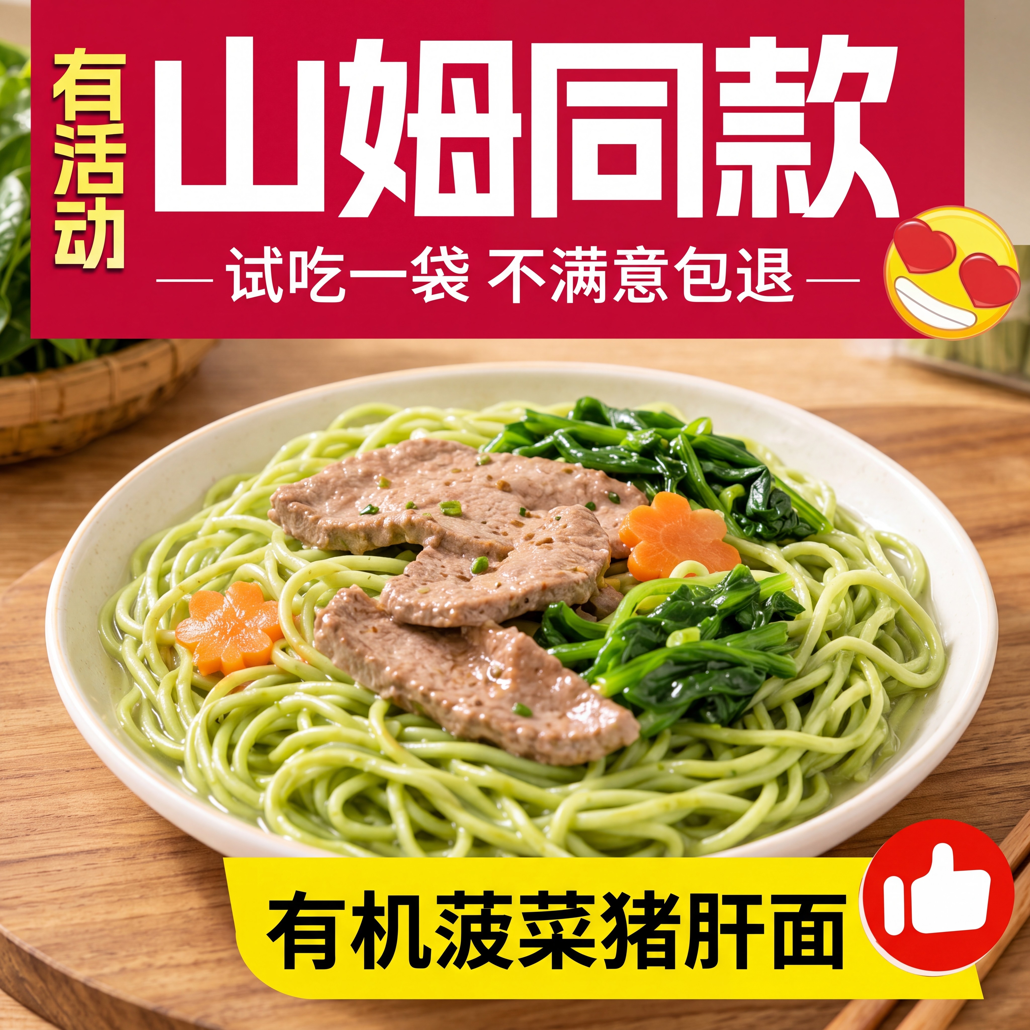 有机菠菜猪肝面婴幼儿营养面无添面条/挂面（无料包）
