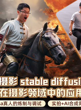 ai绘画教程实拍摄影stable diffusion合成背景lora模型训练课程