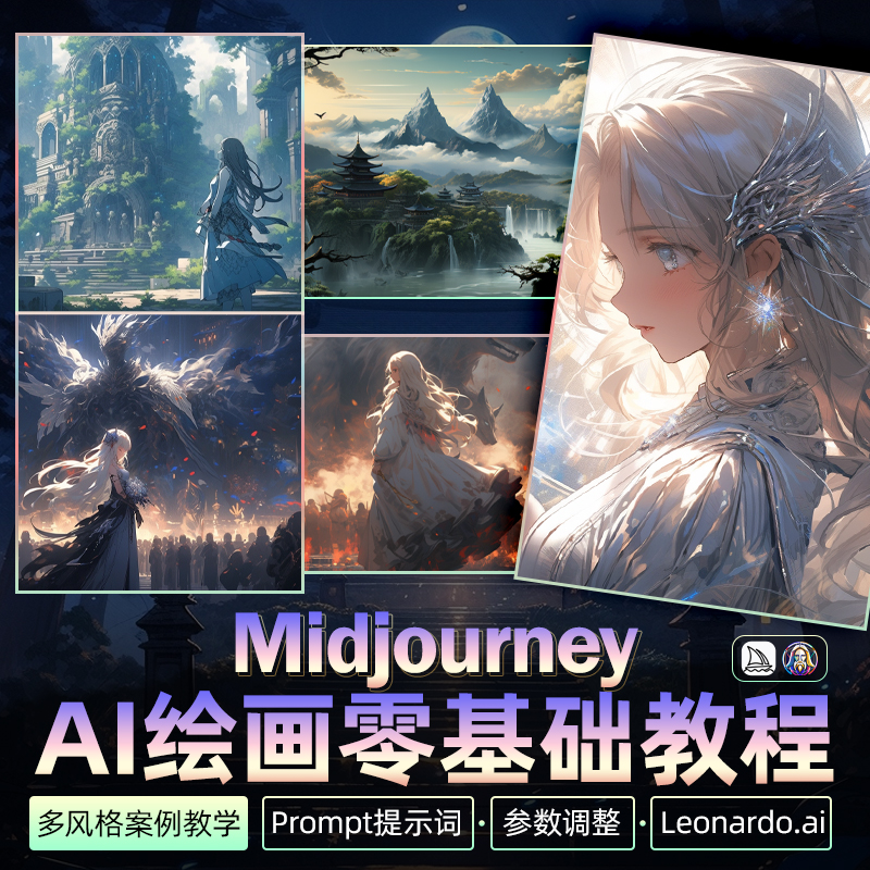 Midjourney教程AI绘画课程零基础到高级多案例实战系统教学视频