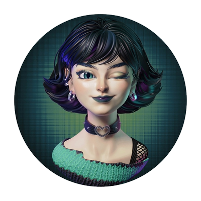 blender教程卡通角色哥特女孩教学雕刻材质表情捕捉动画视频课程