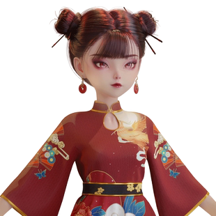 Blender教程DAZ古风美少女小狸角色动画MD服装制作SP贴图视频课程