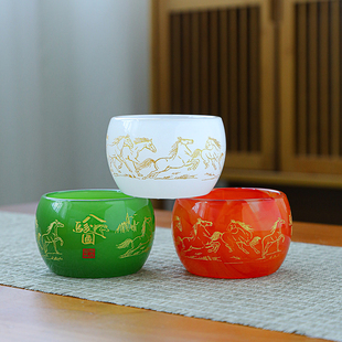 琉璃杯主人杯单杯单个高端茶杯高档个人专用品茗杯养生杯轻奢杯子