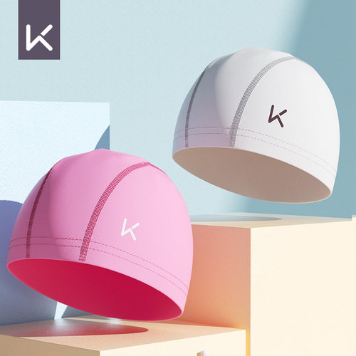 keep泳帽女纯色布料舒适勒头成人