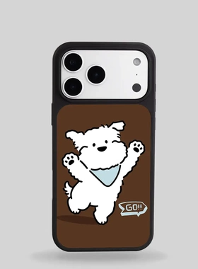 悄悄小狗高铝磨砂磁吸适用苹果iPhone17ProMax防摔手机壳15新款13原创设计保护壳可爱全包防摔黑色13/14Pro