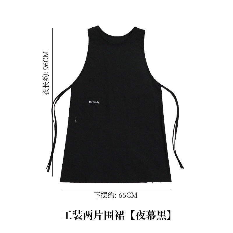 跨境防泼水家用围裙长款日韩式厨房围兜画画咖啡店工作服工厂