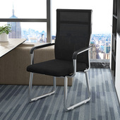 网布弓形办公椅电脑椅麻将椅简约舒适学习椅职工会议洽谈靠背椅子