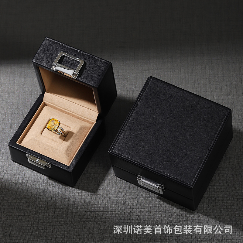 高档超纤羊皮首饰盒钻石彩宝盒玉器翡翠珠宝盒戒指项链手镯盒