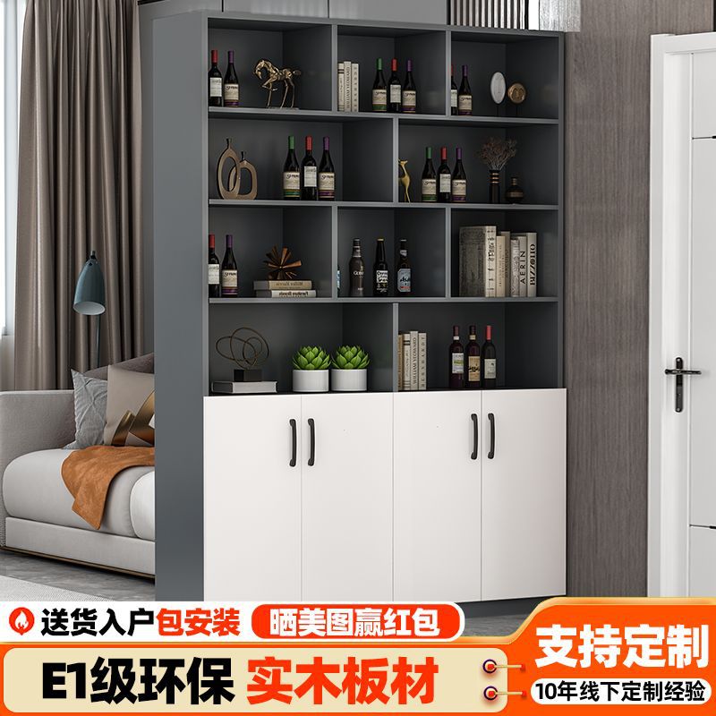 实木质酒柜家用客厅屏风隔断柜遮挡展示柜餐边柜加高储物柜可工厂