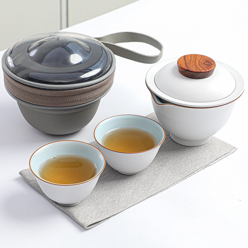 快客杯一壶三杯旅行茶具套装陶瓷功夫茶具小套户外茶壶泡茶器
