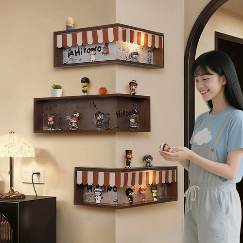 免打孔转角盲盒展示架收纳盒子