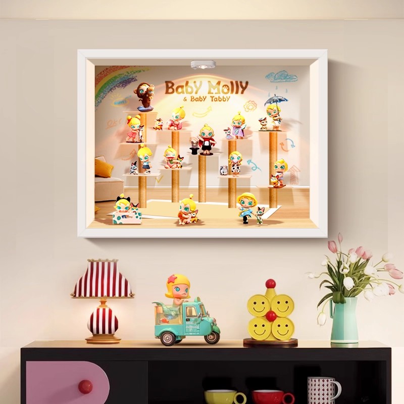 泡泡玛特盲盒展示架小模型收纳柜