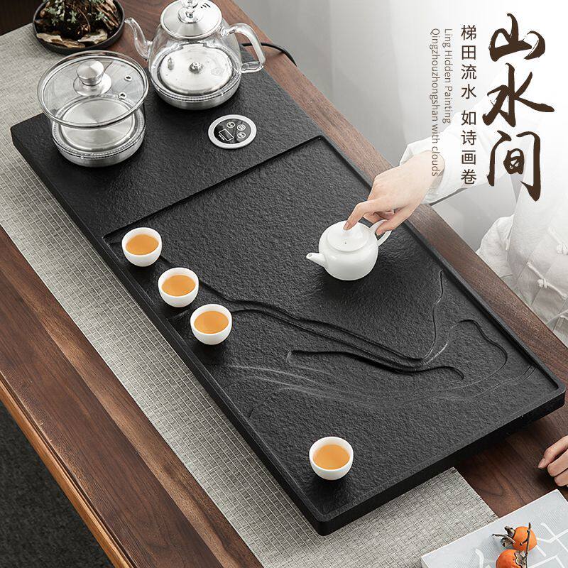 乌金石茶盘套装茶具全自