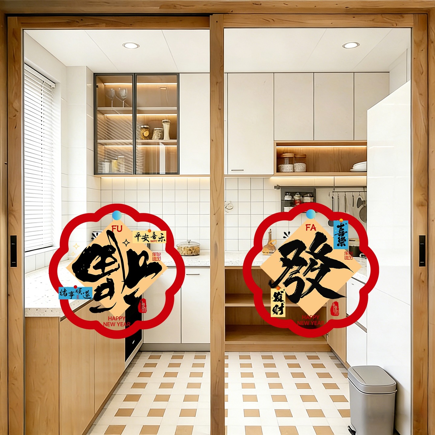 2026马年新款窗花新年春节静电贴纸过年装饰窗户厨房福字玻璃门贴,家居饰品,玻璃膜/贴,淘宝优惠券,粉丝福利购,淘宝优惠卷