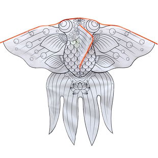 飞舞新款1.4米填色空白风筝diy手工自制材料儿童学生手绘风筝易飞