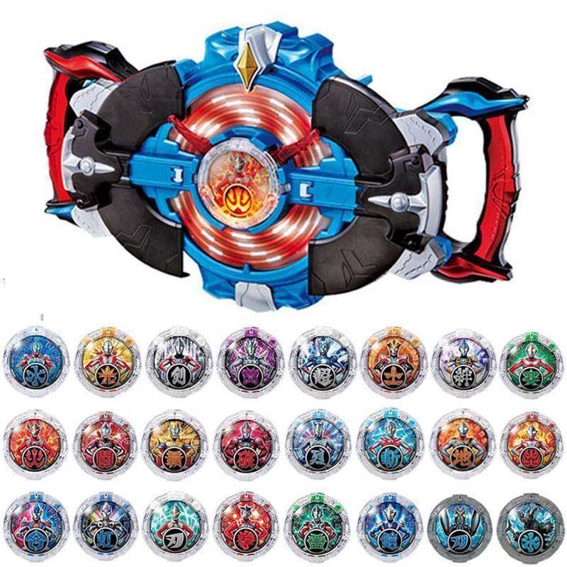 罗布水晶变身器罗索布鲁奥特曼玩具套装收纳盒盘回旋闪光武器头镖