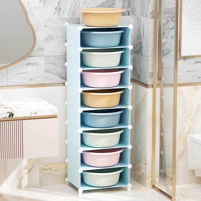 浴室置物架卫生间脸盆架厕所储y物架洗手间收纳架子塑料多层架落