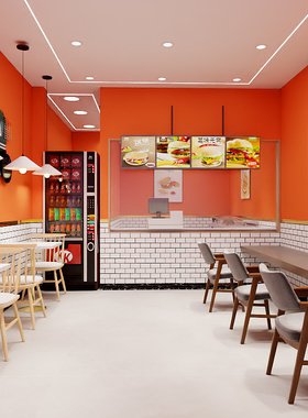 烧烤店网红墙纸商用餐饮店专用自粘壁纸店铺装修橙色饭店墙面贴纸