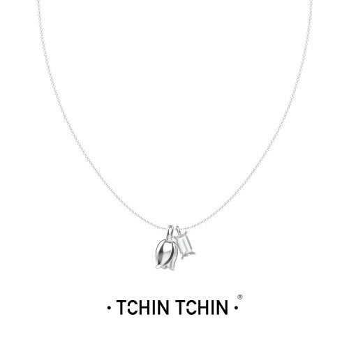 TCHINTCHIN立体郁金香镶钻项链